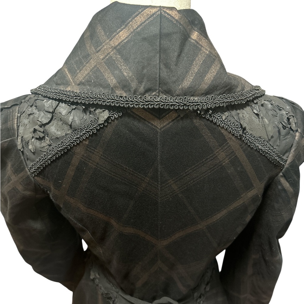 Vtg Lip Service Steampunk Victorian Goth Dress Small Black Plaid Whimsigoth - Picture 7 of 15